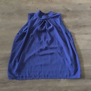 Royal blue mesh fabric shirt